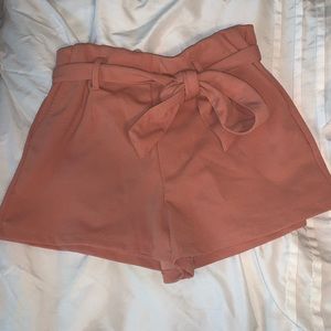 Flowy shorts with tie belt